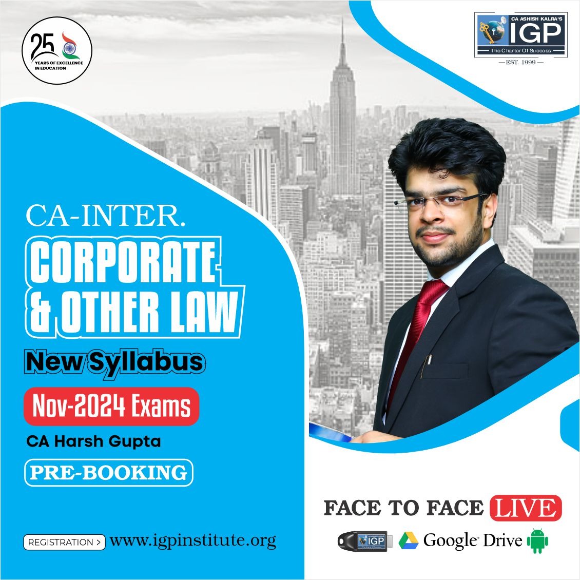 CA Inter LAW New Syllabus Nov 24 Exam Pre Booking-CA-INTER-Corporate Laws and Other Laws- CA Harsh Gupta
